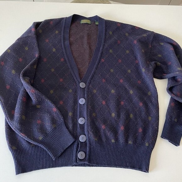 Robinsons Private Stock Other - Vtg Robinsons Private Stock Cardigan Sweater M Wool Blend Made In Italy Grandpa